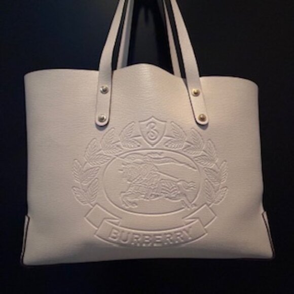 Burberry Embossed Leather Crest Tote - Picture 1 of 13